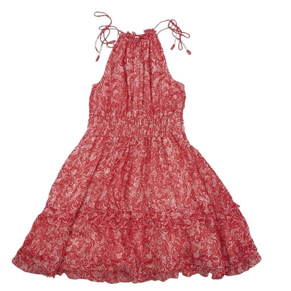 Anthropologie Size Small Somerset Halter Mini Dress Pink Floral Pockets - Picture 2 of 15